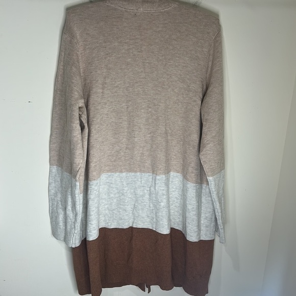 J. JILL Tan/Brown Color Block Long Button Front Cardigan Size Large - Picture 15 of 15